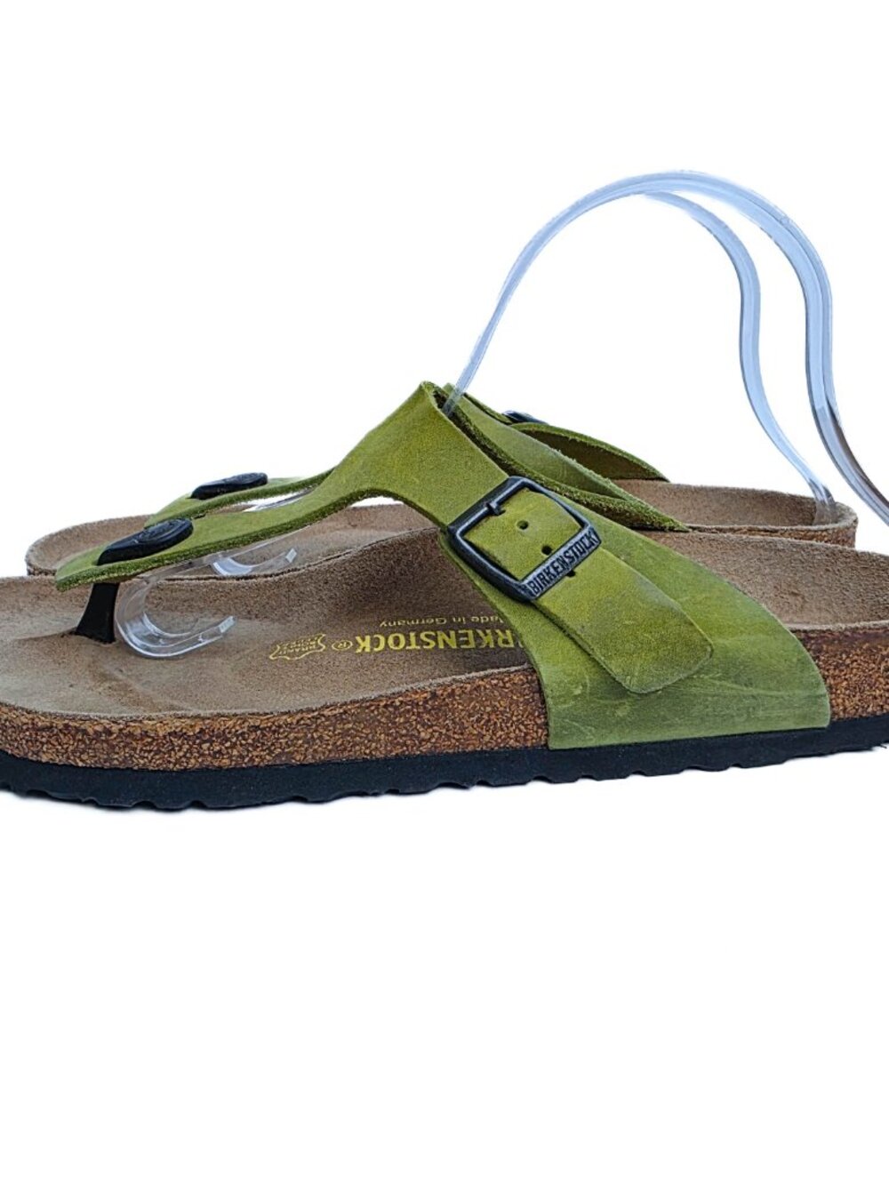 Birkenstock Gizeh Suede Sandals EU 42 Avocado Green Regular Wide Made Germany - Picture 5 of 11